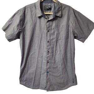 Gray Short Sleeve Button Down Zoo York Mens XL